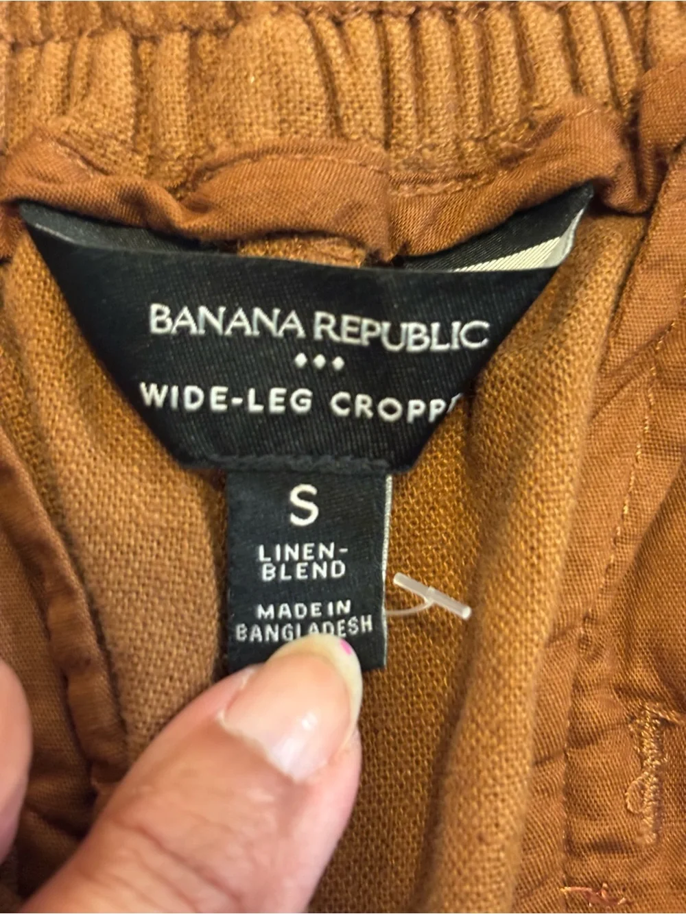 NWT BANANA REPUBLIC Brown Wide-Leg Linen Blend Cropped Pants SZ S $80